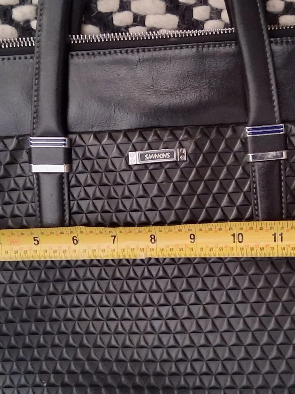 Sammons Medici Black Leather Laptop Briefcase Business Bag Tote Messenger-UNISEX